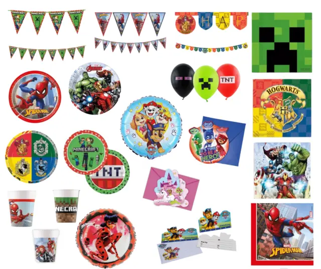 Geburtstag Party Deko Artikel Minecraft Spiderman Potter Marvel Paw Patrol PJ