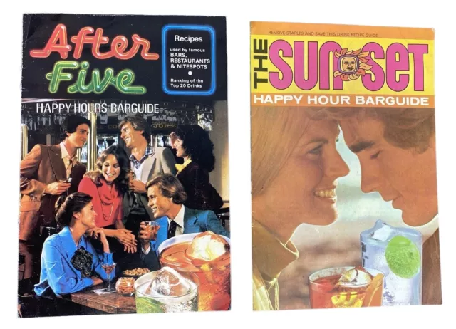 Happy Hour Bar Guides Vintage After Five 1978 Sunset 1972