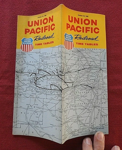 October 1966 Union Pacific Railroad Time Schedule Train Brochure Nice
