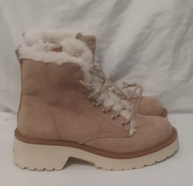 Womens Madden Girl Tan Lace Up Carra Combat Boots Size 6.5M,8.5M,10M