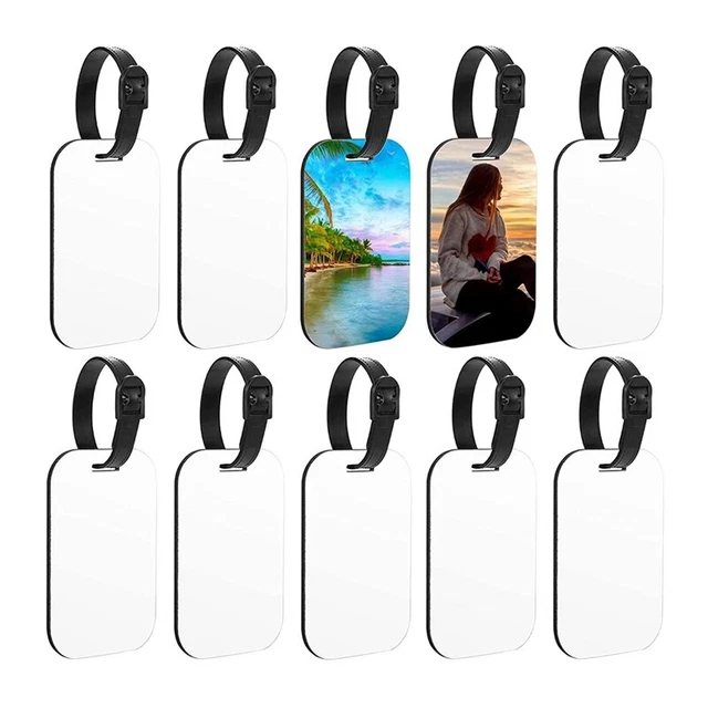 10PCS Sublimation Blank Luggage Tags White Blank Travel Bag Baggage Tags wi C3H5