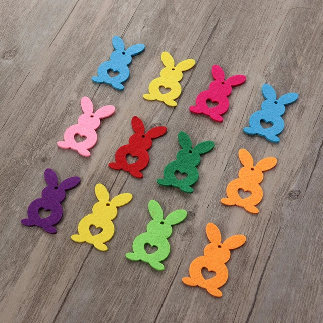 12 pz applique ripiena coniglietto di Pasqua bambine coniglio in feltro lepre