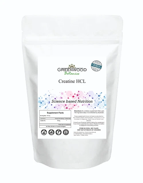 CREATINE HCL POWDER Increased Muscle Strength & Power 100% Pure ...