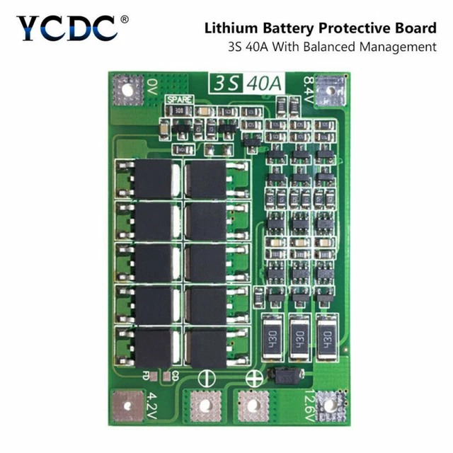 2 Stks 40A 3S PCB Bescherming Board Li-ion Lithium Batterij Oplader