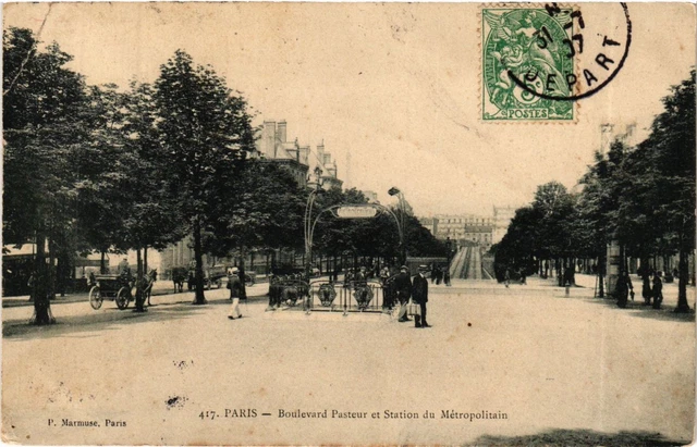 CPA Paris 15e Paris-Boulevard Pasteur et Station du Métropolitain (311666)