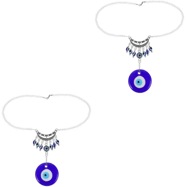 2 PACK CAR Accessories Hanging Evil Eye Ornament Mirror Lights