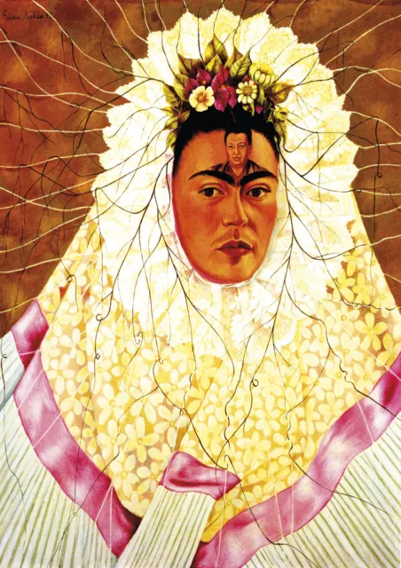 Frida Kahlo - Self-portrait in Tehuana - A4 size 21x29.7cm Canvas Print Unframed