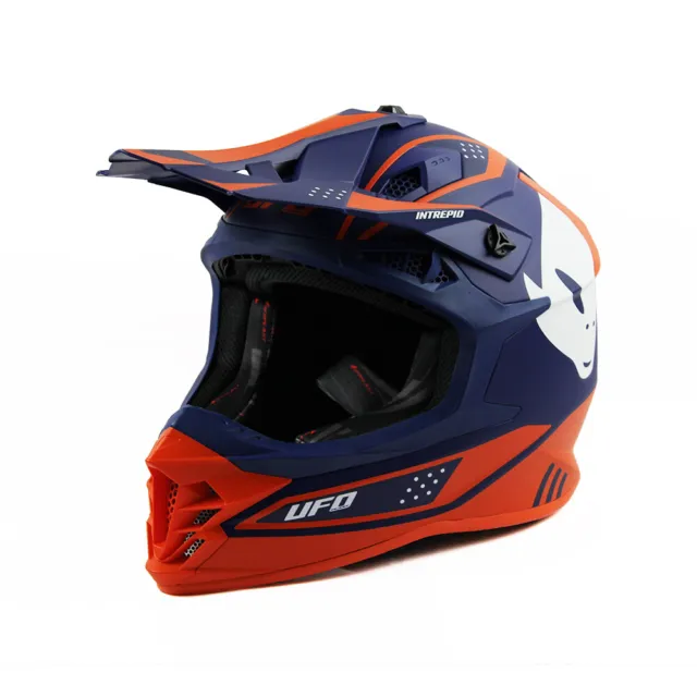 UFO Intrepid Blue Orange Matt Off-Road Motocross Quad ATV Helmet