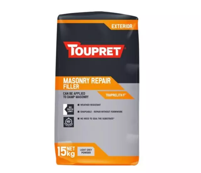 15kg Toupret Touprelith F Mauerwerk Reparatur Füller Grau