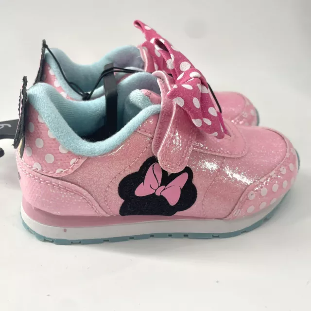 Disney Minnie Mouse Girls Toddler Tennis Shoes Size 9 T Pink Bow Sneakers