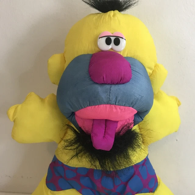 Vintage Fisher Price 1992 Yellow Caveman Puffalump Stuffed Grunts Plush Doll- A3 3