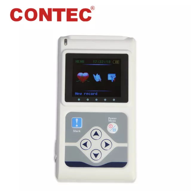 TLC9803 Dynamic ECG waveform Holter Monitor 24 hour 3 lead EKG Recorder& Analyze