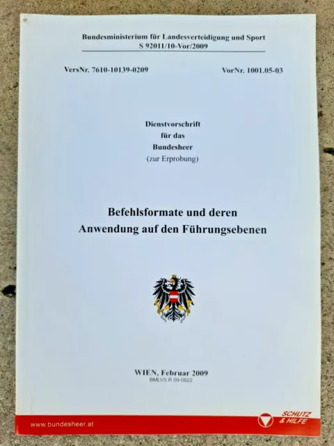Öbh Bundesheer Dienstvorschrift "Befehlsformate Führungsebene"