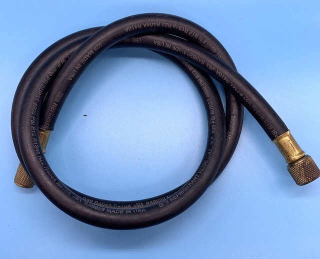 Vaccum Hose, 3/8" Diameter 3/8" FL to 1/4" FL Vacuum Certified  6', Black NRP
