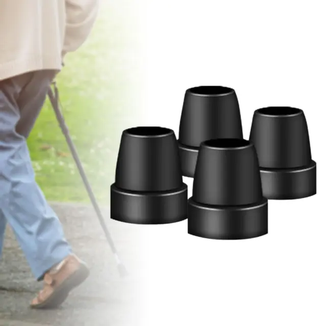4x Cane Rubber Tips Wide Heavy Duty Support Cane Tip for Hiking Sticks Canes