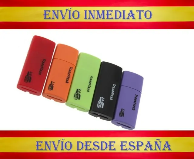 20unds. Adaptador Lector USB Tarjeta Micro SD Flash USB 2.0 Pendrive Colores