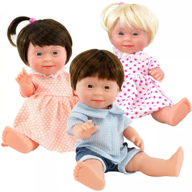 Down Syndrome Baby Dolls Realistic Lifelike Soft Vinyl Dolls Movable Limbs 14"