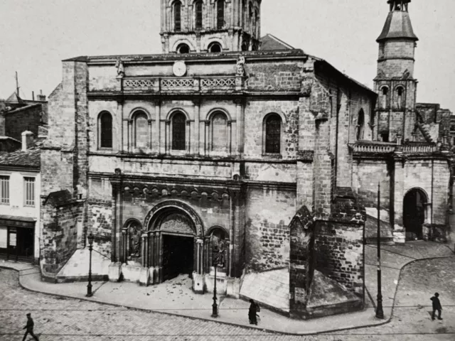 FRANCE Bordeaux Eglise Saint-Seurin c1920 Photo Stereo Vintage Argentique