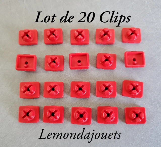 Lot De Clips Playmobil - 20 Rouges + 10 Jaunes + Outil, Occasion, Système X