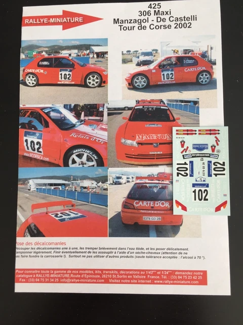 Décalcomanies 1/43 Peugeot 207 Campana Tour De Corse 2012 - Réf. 2237 - Neuf Pour Modélisme Rallye