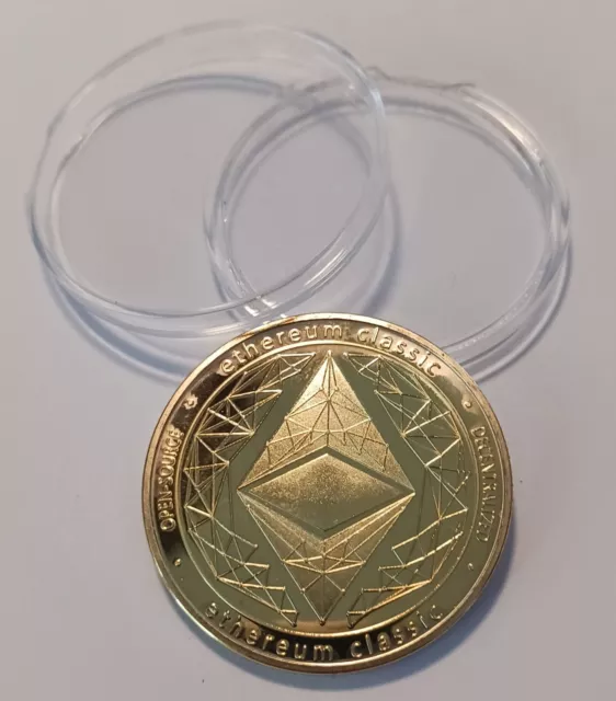 Ethereum Classic ETC | Cryptocurrency | Physical Collectible | Gold Plated Coin