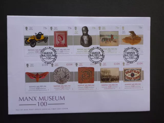 ISLE OF MAN 2022 100th Anniv. of the Manx Museum Set 10 Stamps First Day Cover