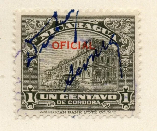 Nicaragua 1911 Early Issue Fine Used 1c. Official Optd 323041