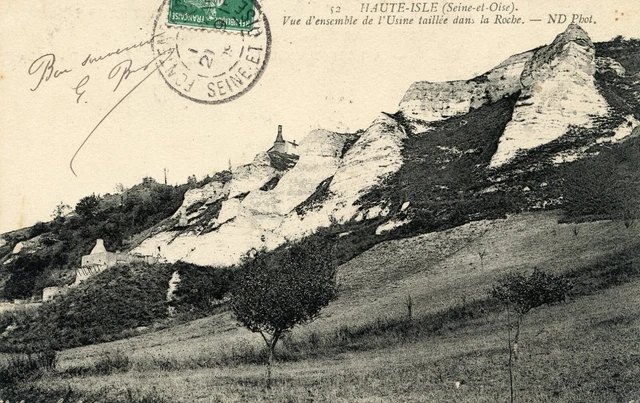 *30127 cpa Haute Isle - factory view carved in the rock
