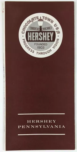 Hershey Pennsylvania Chocolate VTG 1970s Travel Brochure Map History Town Info