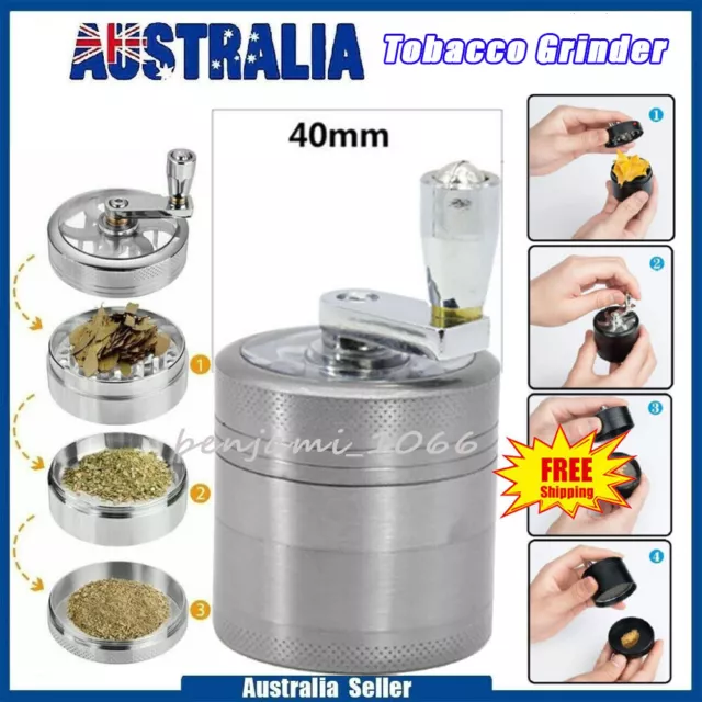 4 Layer Metal Zinc Alloy Herb Tobacco Grinder Manual Muller Smoke Crusher Spice