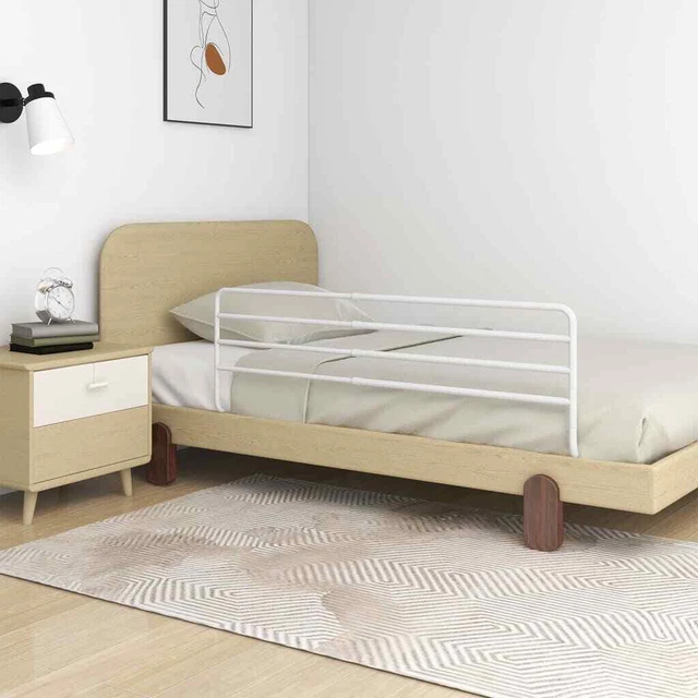 Barandilla de seguridad cama niño blanco hierro (76-137)x55 cm vidaXL
