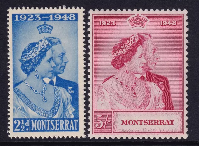 Montserrat 1948 Silver Wedding - SG115-116 - mounted mint