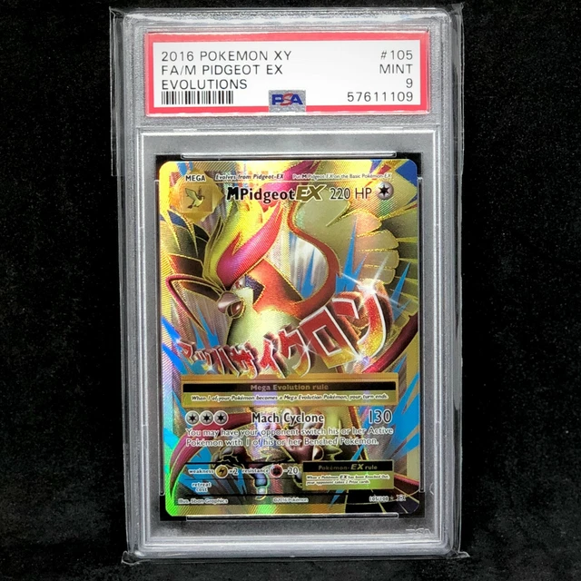 PSA 9 PIDGEOT Full Art EX #105 - Evolutions Set Holo - WOTC Pokémonkarte!