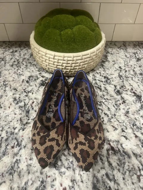 Rothy’s The Point Women’s Size 8 Leopard Cheetah Animal Print Ballet Flat Shoes