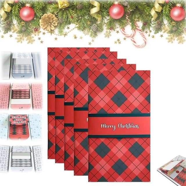 Handmade Waterfall Christmas Card Gift Booklet, 2026 New Birthday Gift Card Holder Book, Pull-out Design Merry Xmas Gift Card Book, DIY Personalized Wow Card Holder For Family & Friend (Pink Pattern