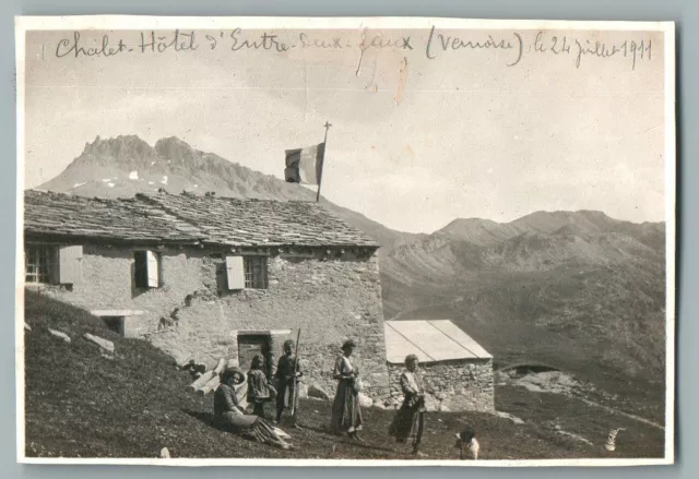 France, Chalet d&#039;Hôtel Entre Deux Eaux (Vanoise) Vintage silver print. Savo