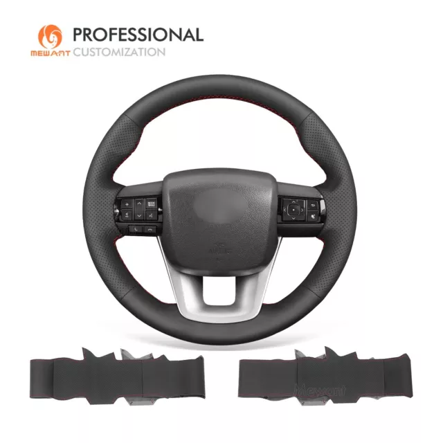 MEWANT Custom Genuine Leather Steering Wheel Cover for Toyota Hilux  Fortuner