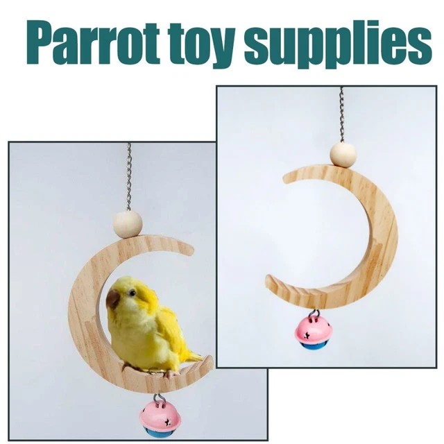Papagei Vogel Spielzeug Holz Schaukel Glocke Puzzle Spielzeug