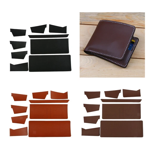 Kit completo de 9 piezas/juego de patrones de billetera hecho a mano material de billetera plegable