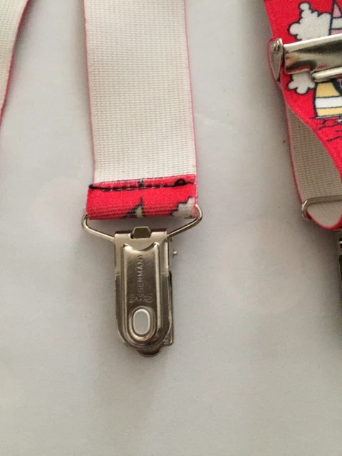 Paire de bretelles enfant vintage rouge bateaux voile 2