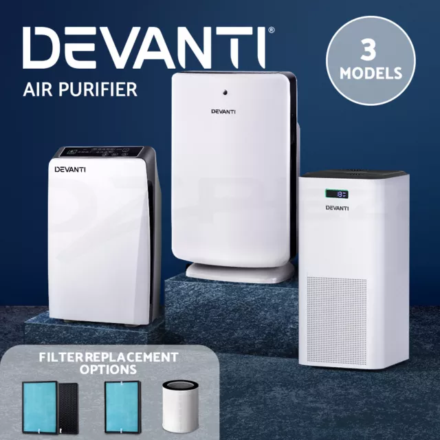 Devanti Air Purifier HEPA Filter Home Purify Odour Virus Smoke Remover Cleaner