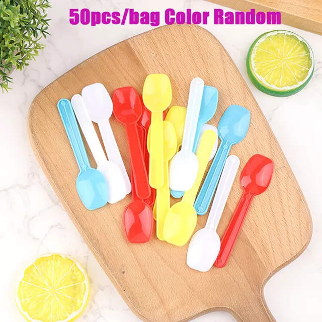 50 un. cuchara de postre cuchara de plástico helado Scoop Family cuchara sopa cuchara de plástico-EL