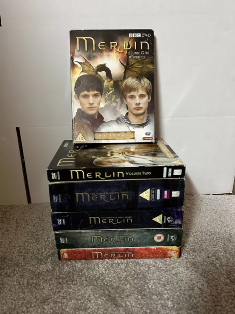 Merlin Season 1-5 Complete BBC TV Series Collection 27 Disc Set. VGC. FREE P/P