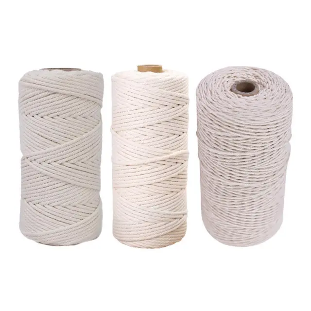 3mm 4mm 5mm Macrame Rope Twisted String Cotton Cord For Handmade Macrame Artisan