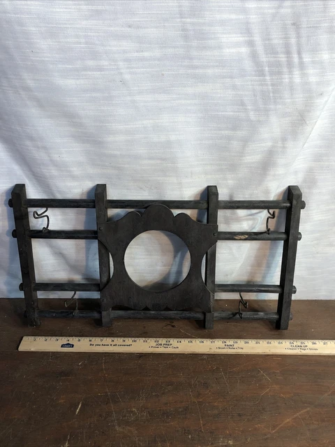 Rare Antique Mission Arts & Crafts Vintage Coat Hat Rack 4 Hook Primitive 1800s