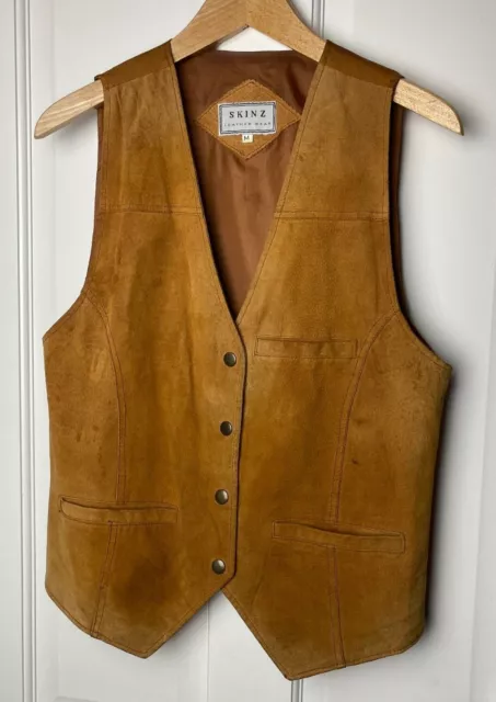 Gilet SKINZ abito in pelle marrone marrone marrone marrone chiaro - M