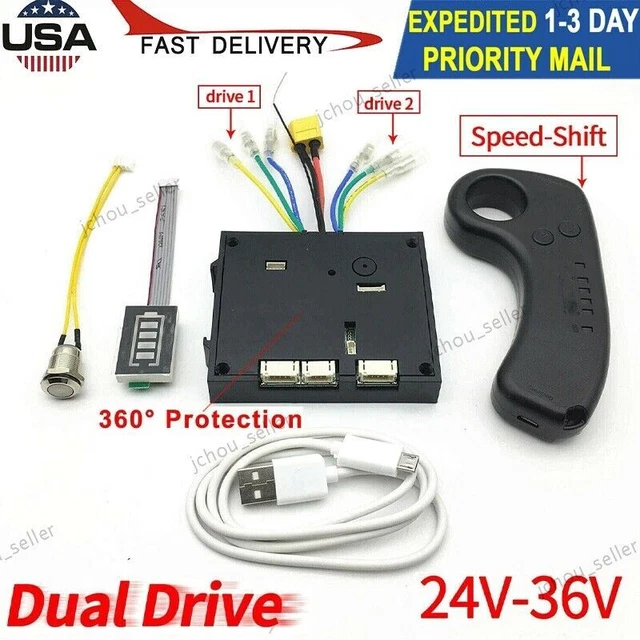 Electric RC Scooter Controller Sinusoid Dual Drive Hub Motor Control Panel ESC