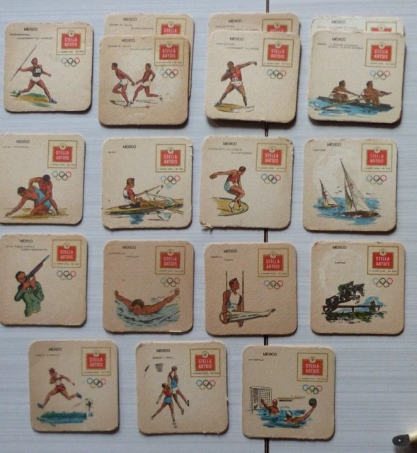18 Sous Bock Biere Stella Artois Jeux Olympiques De Mexico 1968