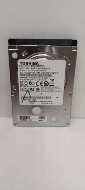 Toshiba 2.5" 7Mm 320Gb Mq01Abf032 Sata Notebook Laptop Hard Drive Hb-2