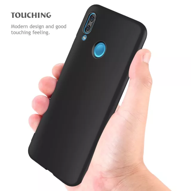 CUSTODIA COVER BUMPER TPU GEL NERA / BLACK per HUAWEI P20 LITE SOFT CASE SLIM 3